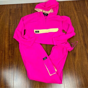 Stussy 2 Piece Windbreaker Cargo Pants & Jacket Matching Set Hot Pink Size XS/S